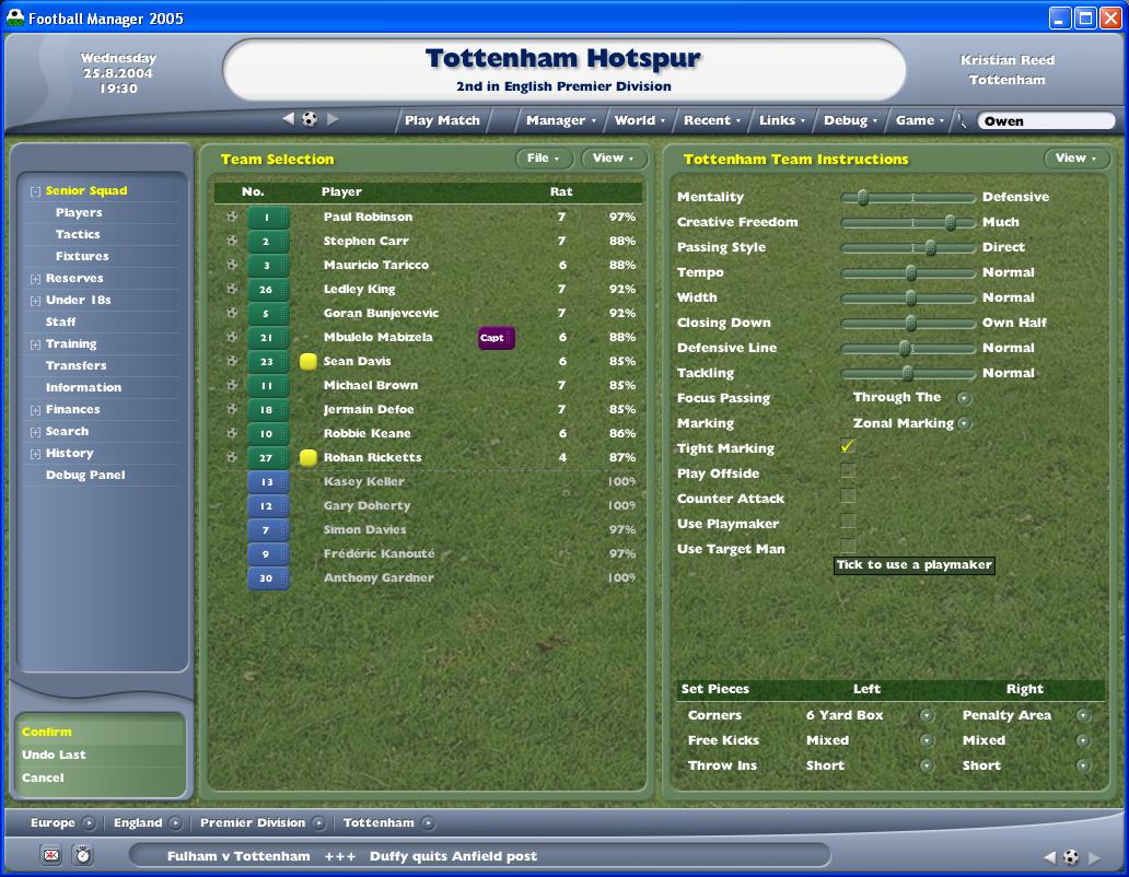football manager 2005 best tactics